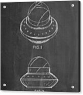 Pp667-chalkboard Flying Saucer Poster Acrylic Print