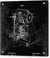 Pp757-black Grunge Bullet Machine Patent Poster Acrylic Print