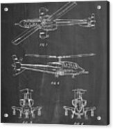 Pp876-chalkboard Helicopter Patent Print Acrylic Print