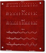 Pp962-burgundy Morse Code Patent Poster Acrylic Print