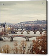 Prague Bridges Acrylic Print