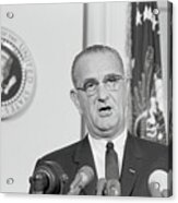 President Lyndon B. Johnson Giving Acrylic Print