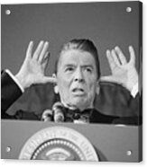 President Reagan Making Off The Record Acrylic Print