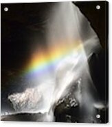 Rainbow In Broken Rock Falls Acrylic Print
