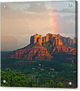 Rainbow Over Arizona Scenery Acrylic Print