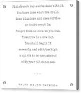 Ralph Waldo Emerson Quote 01 - Minimal, Sophisticated, Modern, Classy Typewriter Print - Motivation Acrylic Print
