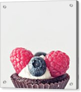Raspberries And Blueberries Cupcake Acrylic Print