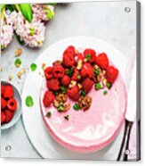 Raspberry Cheesecake With A Biscuit Base Acrylic Print