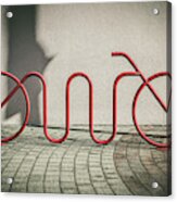 Red Bike Rack Acrylic Print