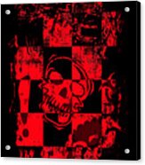 Red Grunge Skull Graphic Acrylic Print