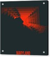 Red Map Of Maryland Acrylic Print