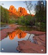 Red Rock Reflection Acrylic Print