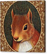 Red Squirrel Portrait - Brown Border Acrylic Print