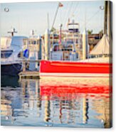 Red White And Blue Harbor Acrylic Print