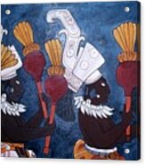 Reproduction Of A Mural Showing Musicians With Rattles During A Ceremony, From The Temple Of Murals, Bonampak Acrylic Print