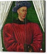 Retrato Del Rey Carlos Vii De Francia -1403-1461-. 85x70. Jean Fouquet . Acrylic Print
