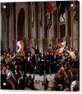 Revolution Of 1848, Alphonse De Lamartine Refusing The Red Flag For The Tricolor Flag Acrylic Print
