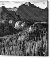 Rocky Mountain Morning Landscape - Colorado Monochrome Acrylic Print