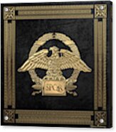 Roman Empire - Gold Roman Imperial Eagle Over Black Velvet Acrylic Print