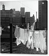 Rooftop Laundry Lines Acrylic Print