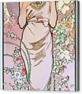 Rose By Alphonse Mucha Acrylic Print