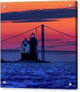 Round Island Lighthouse Sunset -5468 Acrylic Print