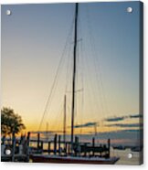 Sailboat At Sunrise In Annapolis Harbor Acrylic Print