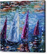 Sails To-night Palette Knife Painting Acrylic Print