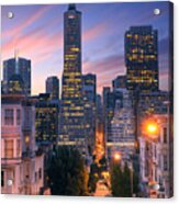 San Francisco Downtown At Sunrise - Acrylic Print