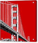 San Francisco Skyline Golden Gate Bridge 2 - Slate Blue Acrylic Print
