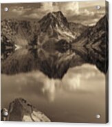 Sawtooth Lake Sepia Acrylic Print