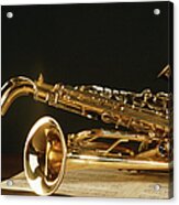Saxophone With Music Sheet Acrylic Print