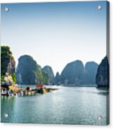 Scenic View Of Floating Fishing Village Acrylic Print