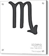 Scorpio Print - Zodiac Signs Print - Zodiac Poster - Scorpio Poster - Black, White - Scorpio Traits Acrylic Print