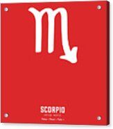 Scorpio Print - Zodiac Signs Print - Zodiac Poster - Scorpio Poster - Red And White - Scorpio Traits Acrylic Print