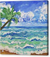 Seashore With Palms Acrylic Print