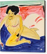 Seated Nude On Divan, 1909. Artist Acrylic Print