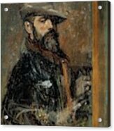 'self-portrait Painting -young Man With A Hat-', 1895, Spanish School... Acrylic Print