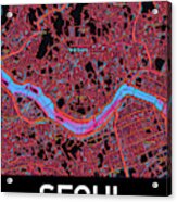 Seoul City Map Acrylic Print
