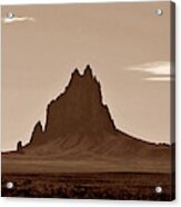 Shiprock From The West In Sepia Acrylic Print