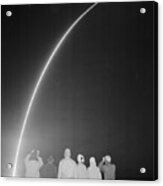 Sightseers Gazing At Missile Launch Acrylic Print
