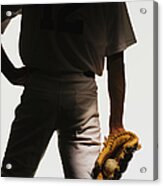 Silhouette Of Baseball Pitcher With Acrylic Print