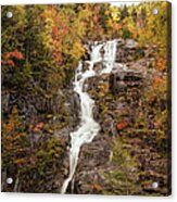 Silver Cascade Waterfall, White Acrylic Print