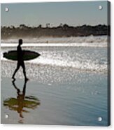 Silver Sun Surfer Acrylic Print