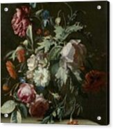 Simon Pietersz Verelst 1633-1721, Floral Still Life Acrylic Print