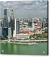 Singapore Marina Bay Cbd Aerial Acrylic Print