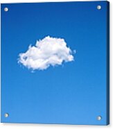 Single Altocumulus Cloud In Blue Sky Acrylic Print