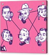 Six People On A Phone Conversation Acrylic Print