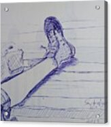 Sketching A Leg Acrylic Print
