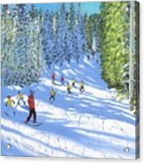 Ski Lesson, Samoens, France Acrylic Print